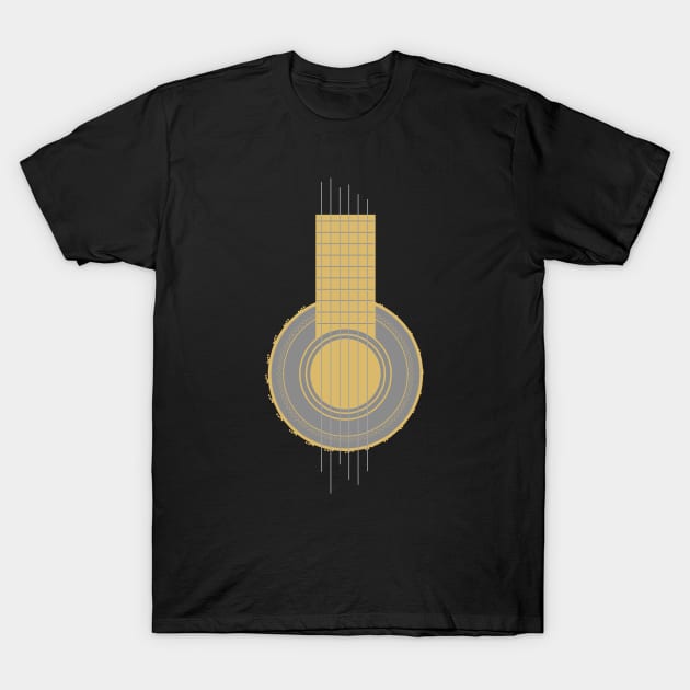 Guitar player // Gold Solid T-Shirt by Degiab